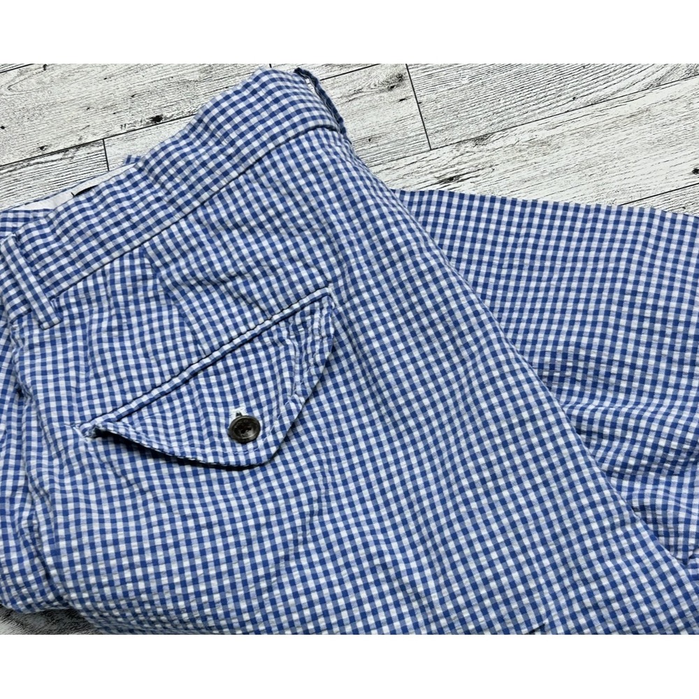Polo Golf Ralph Lauren Shorts Mens 32 Blue Gingham Checkered Seersucker Fairway‎
